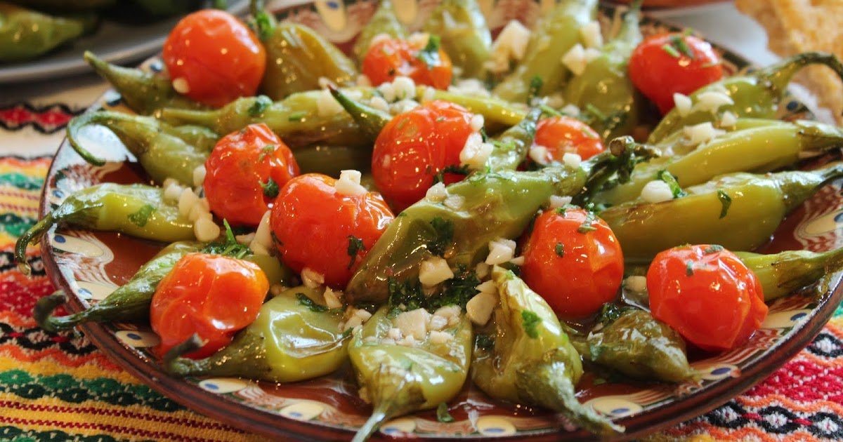 Aperitivo de pimenta frita no forno