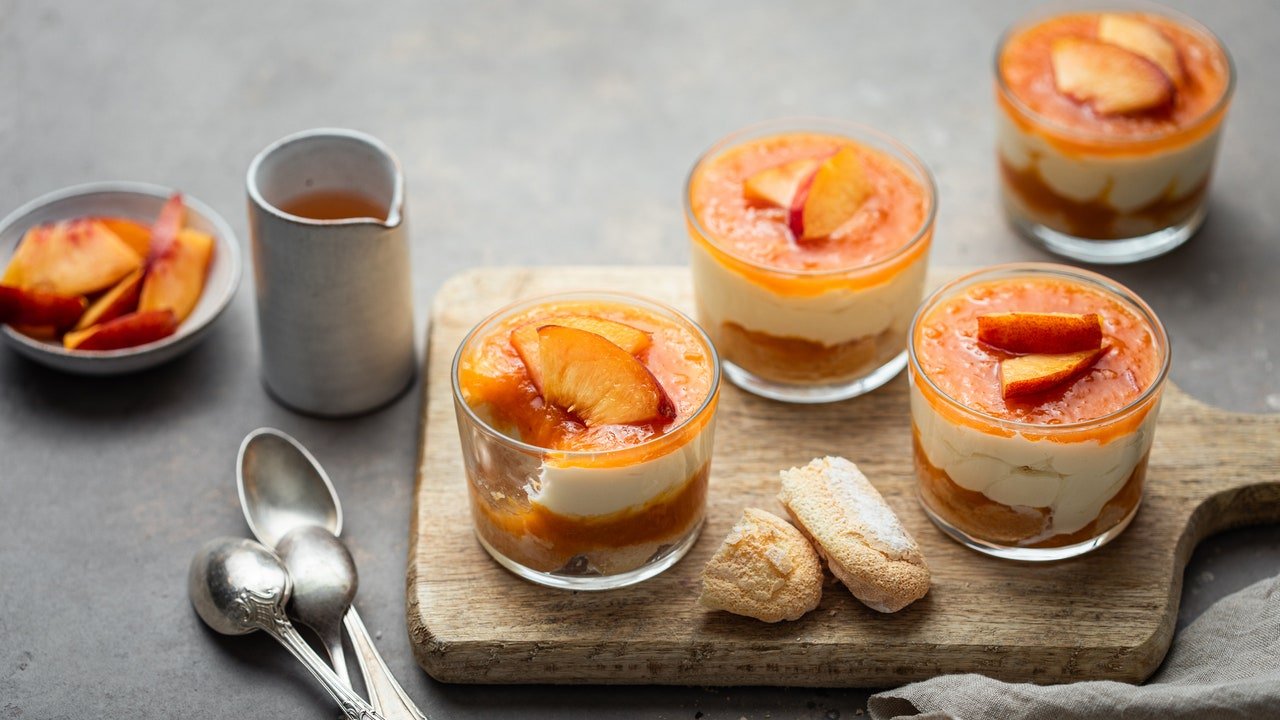 Tiramisu de pêssego, a alternativa light para o verão