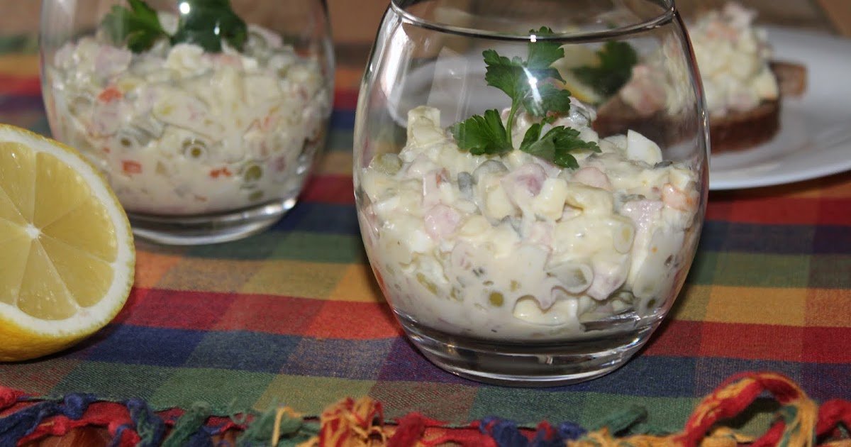 Salada russa, Snow Maiden e uma torta suntuosa