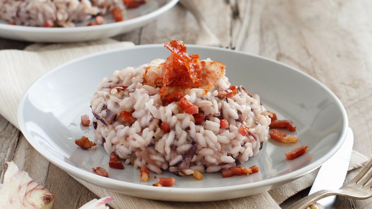 Risoto Radicchio e Speck: Então é cremoso e saboroso