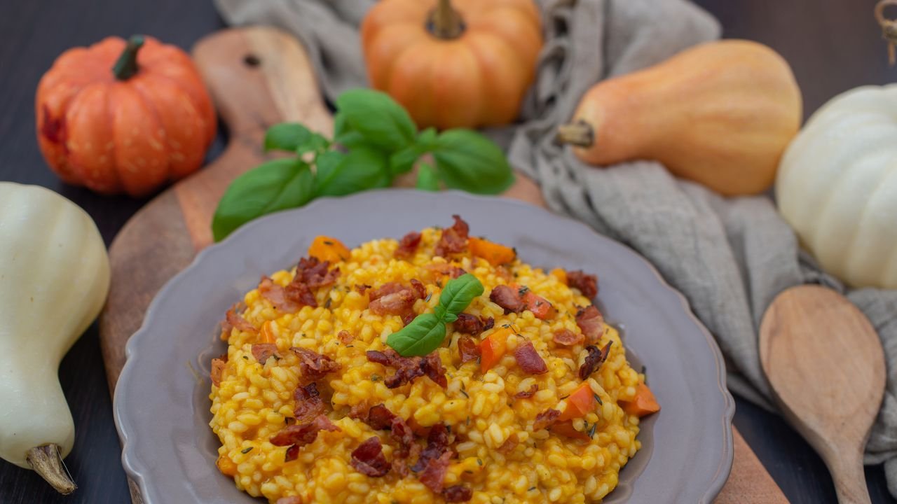 Risoto de abóbora e manchas: Vamos fazer isso cremoso!