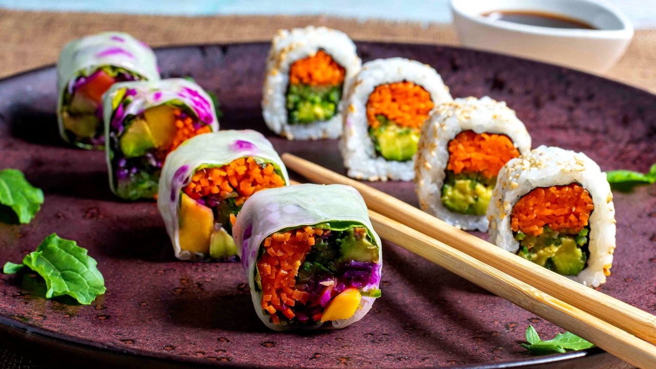 O que é comido no novo sushi vegano em Roma. Menu
