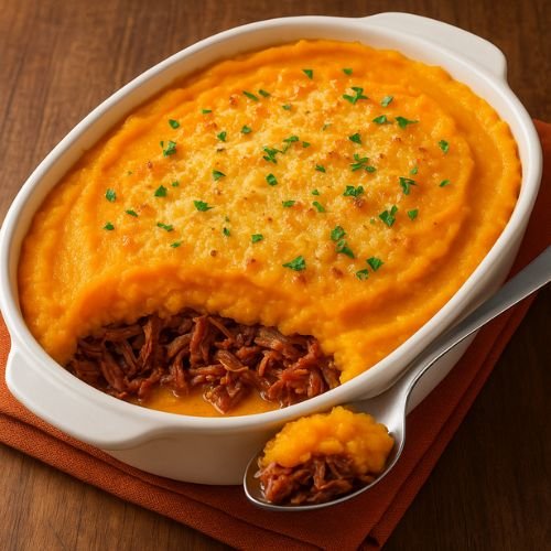 Como Fazer Escondidinho de Carne Seca com Purê de Abóbora Cremoso