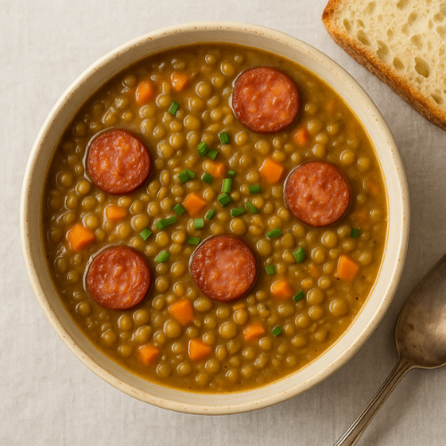 Sopa de Lentilha com Calabresa